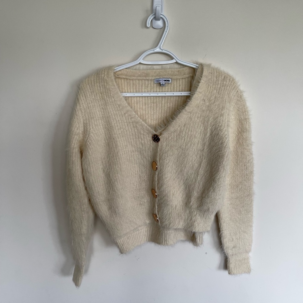 IVORY fuzzy sweater set Fashion Nova (NWOT) - Picture 5 of 7